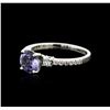 Image 2 : 14KT White Gold 1.37ct Tanzanite and Diamond Ring