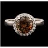Image 1 : 14KT White Gold 1.97ct Brown Tourmaline and Diamond Ring