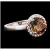 Image 2 : 14KT White Gold 1.97ct Brown Tourmaline and Diamond Ring