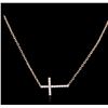 Image 2 : 14KT Rose Gold 0.32ctw Diamond Cross Necklace