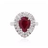Image 1 : 18KT White Gold GIA Certified 2.82ct Ruby and Diamond Ring