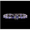 Image 2 : 14KT White Gold 17.76ctw Tanzanite and Diamond Bracelet