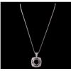 Image 2 : 14KT White Gold 18.84ctw Black Diamond Pendant With Chain