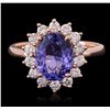 Image 1 : 14KT Rose Gold 2.06ct Tanzanite and Diamond Ring