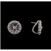 Image 2 : 14KT White Gold 0.74ctw Diamond Earrings