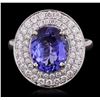 Image 1 : 18KT White Gold 3.25ct Tanzanite and Diamond Ring