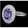 Image 2 : 18KT White Gold 3.25ct Tanzanite and Diamond Ring