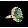 Image 2 : 14KT Yellow Gold 9.11ct Emerald and Diamond Ring