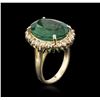 Image 3 : 14KT Yellow Gold 9.11ct Emerald and Diamond Ring