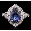 Image 1 : 18KT White Gold 3.60ct Tanzanite and Diamond Ring