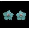 Image 1 : 1.12ctw Diamond Clematis Non-Pierced Flower Earrings - 18KT Yellow Gold