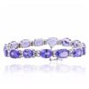 Image 2 : 14KT White Gold 34.30ctw Tanzanite and Diamond Bracelet