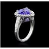 Image 3 : 4.35ct Tanzanite and Diamond Ring - 14KT White Gold
