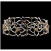 Image 2 : 5.75ctw Fancy Mix Diamond Bracelet - 14KT Two-Tone Gold