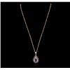 Image 1 : 14KT Rose Gold 1.99ct Tanzanite and Diamond Pendant With Chain