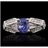 Image 1 : 14KT White Gold 2.15ct Sapphire and Diamond Ring