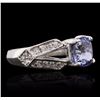 Image 2 : 14KT White Gold 2.15ct Sapphire and Diamond Ring