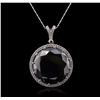 Image 1 : 14KT White Gold 114.88ct Black and White Diamond Pendant With Chain