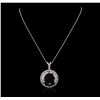Image 2 : 14KT White Gold 114.88ct Black and White Diamond Pendant With Chain