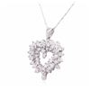 Image 3 : 14KT White Gold 1.83ctw Diamond Pendant With Chain