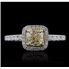 Image 1 : 14KT White Gold 1.05ct SI1/Light Yellow Diamond Ring