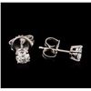 Image 2 : 14KT White Gold 0.54ctw Diamond Stud Earrings