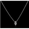 Image 2 : 14KT White Gold 0.38ct Diamond Solitaire Necklace