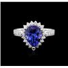 Image 1 : 14KT White Gold 3.07ct Tanzanite and Diamond Ring
