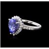 Image 2 : 14KT White Gold 3.07ct Tanzanite and Diamond Ring