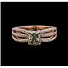 Image 1 : 14KT Rose Gold 1.71ctw Fancy Green Diamond Ring