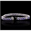 Image 3 : 14KT White Gold 14.28ctw Tanzanite and Diamond Bracelet