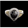 Image 1 : 18KT Two-Tone Gold 2.72ctw Black Diamond Ring