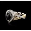 Image 2 : 18KT Two-Tone Gold 2.72ctw Black Diamond Ring