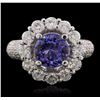 Image 1 : 14KT White Gold 2.23ct Tanzanite and Diamond Ring