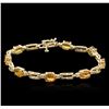 Image 1 : 14KT Yellow Gold 6.56ctw Yellow Sapphire and Diamond Bracelet