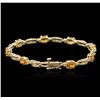 Image 2 : 14KT Yellow Gold 6.56ctw Yellow Sapphire and Diamond Bracelet