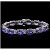 Image 1 : 14KT White Gold 25.66ctw Tanzanite and Diamond Bracelet