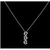Image 1 : 18KT White Gold 0.30ctw Diamond Pendant With Chain