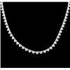 Image 1 : 13.14ctw Diamond Tennis Necklace - 18KT White Gold