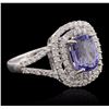 Image 2 : 14KT White Gold 2.61ct Tanzanite and Diamond Ring