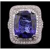 Image 1 : 18KT White Gold GIA Certified 21.75ct Tanzanite and Diamond Ring