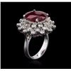 Image 3 : 14KT White Gold 8.92ct Ruby and Diamond Ring