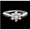Image 1 : 14KT White Gold 0.05ctw Diamond Ring