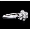 Image 2 : 14KT White Gold 0.05ctw Diamond Ring