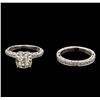 Image 2 : GIA Cert 3.75ctw Diamond Ring and Wedding Band - 18KT White Gold and Platinum