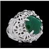 Image 2 : SILVER 9.68ct Emerald & White Topaz Ring