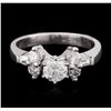 Image 1 : 14KT White Gold 0.73ctw Diamond Ring