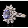 Image 2 : 14KT White Gold 3.57ct Tanzanite and Diamond Ring