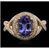 Image 1 : 14KT Yellow Gold 2.33ct Tanzanite and Diamond Ring