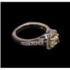 Image 2 : 2.07ctw Light Yellow Diamond Ring - 14KT White Gold